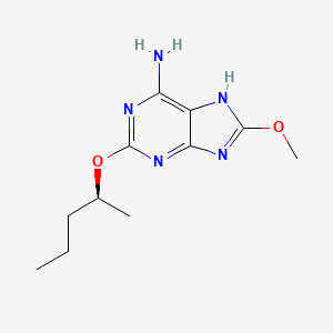 molecular formula C11H17N5O2 B8333555 2-{[(1S)-1-methylbutyl]oxy}-8-(methyloxy)-1H-purin-6-amine 