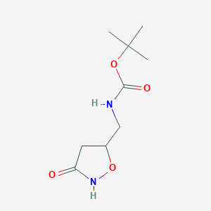 molecular formula C9H16N2O4 B8333578 (3-Oxo-isoxazolidin-5-ylmethyl)-carbamic acid tert-butyl ester 