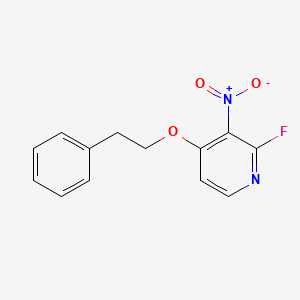 molecular formula C13H11FN2O3 B8333763 2-Fluoro-4-(2-phenylethoxy)-3-nitropyridine 