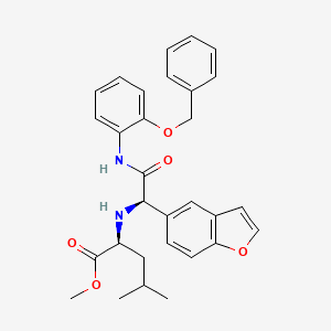 methyl (2S)-2-[[(1R)-1-(1-benzofuran-5-yl)-2-oxo-2-(2-phenylmethoxyanilino)ethyl]amino]-4-methylpentanoate