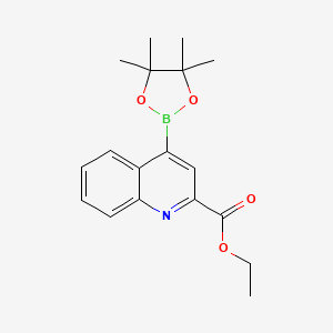 molecular formula C18H22BNO4 B8333803 Ethyl 4-(4,4,5,5-tetramethyl-1,3,2-dioxaborolan-2-yl)quinoline-2-carboxylate 
