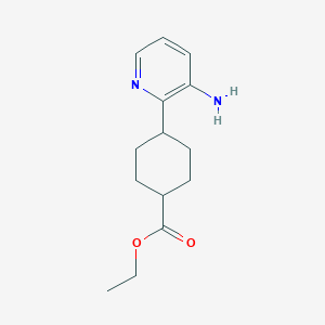 molecular formula C14H20N2O2 B8333808 trans-4-(3-Amino-pyridin-2-yl)-cyclohexanecarboxylic acid ethyl ester 
