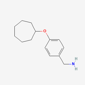molecular formula C14H21NO B8333837 4-Cycloheptyloxy-benzylamine 