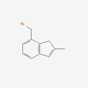 molecular formula C11H11Br B8333855 7-(bromomethyl)-2-methyl-1H-indene 