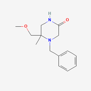 molecular formula C14H20N2O2 B8333867 4-Benzyl-5-methoxymethyl-5-methyl-piperazin-2-one 