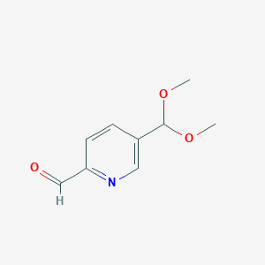 molecular formula C9H11NO3 B8333888 5-Dimethoxymethyl-2-pyridinecarboxaldehyde 