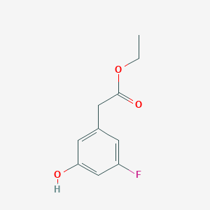molecular formula C10H11FO3 B8333889 (3-Fluoro-5-hydroxy-phenyl)-acetic acid ethyl ester 
