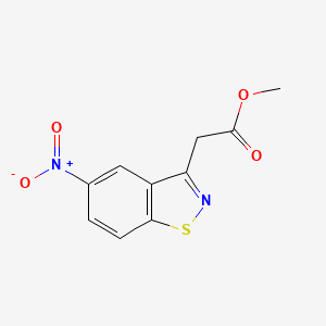 molecular formula C10H8N2O4S B8333923 Methyl 5-nitro-1,2-benzisothiazole-3-acetate 