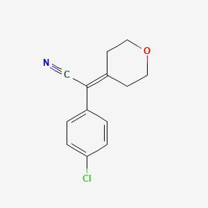 molecular formula C13H12ClNO B8333927 2-(4-chlorophenyl)-2-(dihydro-2H-pyran-4(3H)-ylidene)acetonitrile 