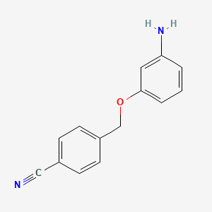 molecular formula C14H12N2O B8334010 4-(3-Amino-phenoxymethyl)-benzonitrile 