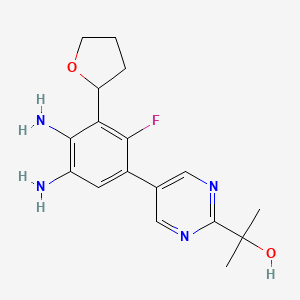 2-{5-[4,5-diamino-2-fluoro-3-(oxolan-2-yl)phenyl]pyrimidin-2-yl}propan-2-ol