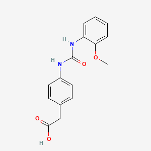 molecular formula C16H16N2O4 B8334047 4-[N'-(2-methoxyphenyl)ureido]phenylacetic acid 
