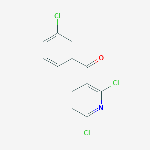 molecular formula C12H6Cl3NO B8334100 2,6-Dichloro-3-(3-chlorobenzoyl)pyridine 