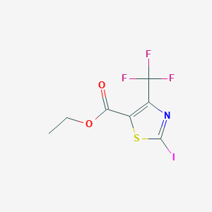 molecular formula C7H5F3INO2S B8334110 Ethyl 2-iodo-4-(trifluoromethyl)-5-thiazolecarboxylate 