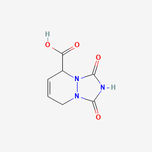 molecular formula C7H7N3O4 B8334189 2,3,5,8-tetrahydro-1,3-dioxo-1H-1,2,4-triazolo[1,2-a]pyridazine-5-carboxylic acid 
