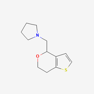 molecular formula C12H17NOS B8334203 1-((6,7-dihydro-4H-thieno[3,2-c]pyran-4-yl)methyl)pyrrolidine 