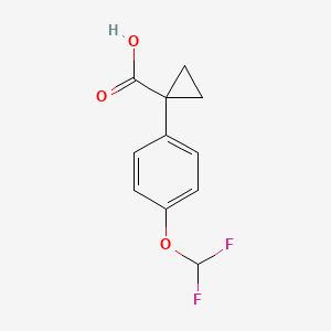 molecular formula C11H10F2O3 B8334216 1-[4-(Difluoromethoxy)phenyl]cyclopropanecarboxylic acid 