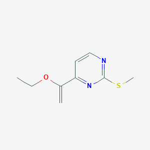 molecular formula C9H12N2OS B8334238 4-(1-Ethoxy-vinyl)-2-methylsulfanylpyrimidine 