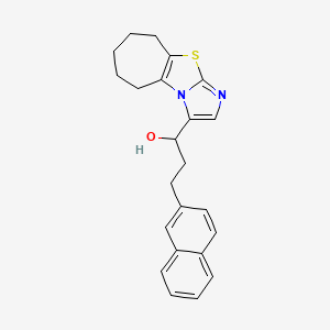 molecular formula C23H24N2OS B8334297 alpha-[2-(2-Naphthalenyl)ethyl]-6,7,8,9-tetrahydro-5H-cyclohept[d]imidazo[2,1-b]thiazol-3-methanol 