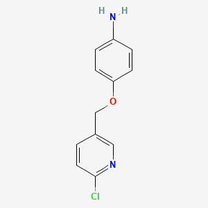 molecular formula C12H11ClN2O B8334299 4-(2-Chloro-5-pyridylmethyloxy)aniline 