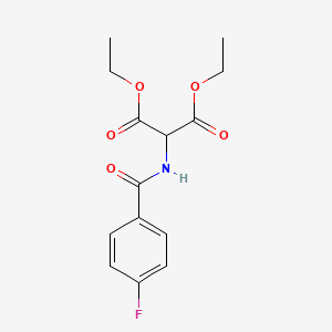 molecular formula C14H16FNO5 B8334328 Diethyl 2-(4-fluorobenzamido)malonate 
