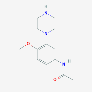 molecular formula C13H19N3O2 B8334345 N-(4-methoxy-3-piperazin-1-yl-phenyl)-acetamide 