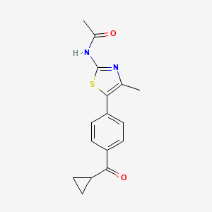 molecular formula C16H16N2O2S B8334376 N-[5-(4-Cyclopropanecarbonyl-phenyl)-4-methyl-thiazol-2-yl]-acetamide 