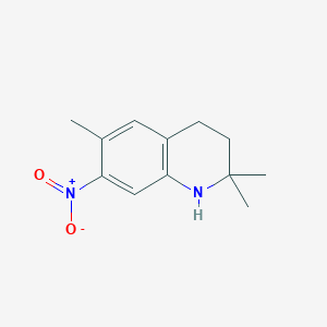 molecular formula C12H16N2O2 B8334409 2,2,6-Trimethyl-7-nitro-1,2,3,4-tetrahydro-quinoline 