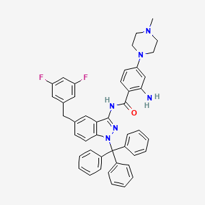 2-Amino-N-[5-(3,5-difluoro-benzyl)-1-trityl-1H-indazol-3-yl]-4-(4-methyl-piperazin-1-yl)-benzamide