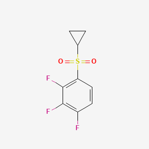 molecular formula C9H7F3O2S B8334483 1-Cyclopropanesulfonyl-2,3,4-trifluoro-benzene 