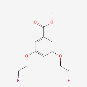 molecular formula C12H14F2O4 B8334530 3,5-Bis-(2-fluoro-ethoxy)-benzoic acid methyl ester 