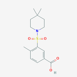molecular formula C15H21NO4S B8334542 4-Methyl-5-(4,4-dimethylpiperidinosulfonyl)benzoic acid 