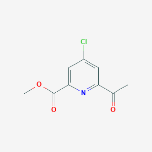 molecular formula C9H8ClNO3 B8334546 Methyl 6-acetyl-4-chloro-2-pyridinecarboxylate 
