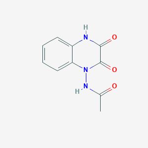 molecular formula C10H9N3O3 B8334552 1-Acetamido-1,4-dihydro-2,3-quinoxalinedione 