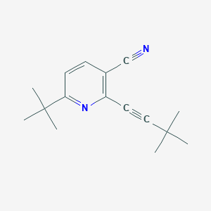 molecular formula C16H20N2 B8334565 6-tert-Butyl-2-(3,3-dimethylbut-1-ynyl)nicotinonitrile 
