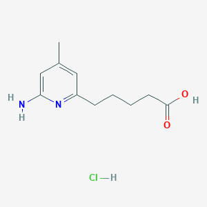 molecular formula C11H17ClN2O2 B8334580 5-(6-Amino-4-methyl-2-pyridinyl)pentanoic acid hydrochloride 