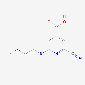 molecular formula C12H15N3O2 B8334615 2-[Butyl(methyl)amino]-6-cyanoisonicotinic acid 