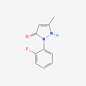 molecular formula C10H9FN2O B8334619 2-(2-Fluorophenyl)-5-methyl-1H-pyrazol-3(2H)-one 