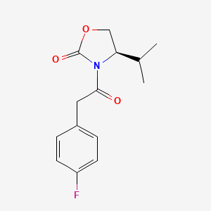 molecular formula C14H16FNO3 B8334628 (4R)-3-[(4-fluorophenyl)acetyl]-4-isopropyl-1,3-oxazolidin-2-one 