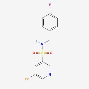 molecular formula C12H10BrFN2O2S B8334670 5-Bromo-pyridine-3-sulfonic acid 4-fluoro-benzylamide 