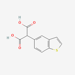molecular formula C11H8O4S B8334683 2-(1-Benzothiophen-5-yl)malonic acid 