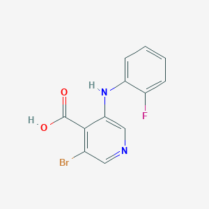 molecular formula C12H8BrFN2O2 B8334695 3-Bromo-5-(2-fluoro-phenylamino)-isonicotinic acid 