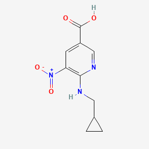 molecular formula C10H11N3O4 B8334725 6-[(Cyclopropylmethyl)amino]-5-nitronicotinic acid 