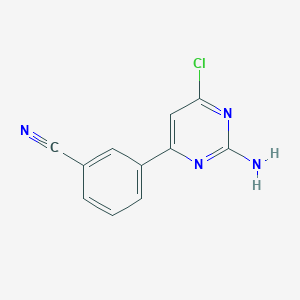 molecular formula C11H7ClN4 B8334776 3-(2-Amino-6-chloropyrimidin-4-yl)benzonitrile 