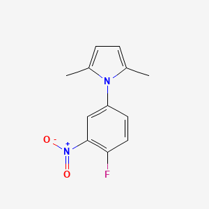 molecular formula C12H11FN2O2 B8334841 2-Nitro-4-(2,5-dimethylpyrrol-1-yl)fluorobenzene 