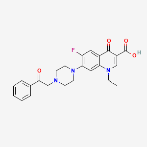 molecular formula C24H24FN3O4 B8334865 1-Ethyl-6-fluoro-4-oxo-7-(4-phenacylpiperazin-1-yl)quinoline-3-carboxylic acid 