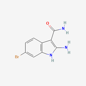 molecular formula C9H8BrN3O B8334949 2-Amino-6-bromoindole-3-carboxamide 