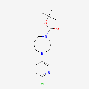 molecular formula C15H22ClN3O2 B8334959 1-(6-Chloro-3-pyridyl)-4-tert-butoxycarbonyl homopiperazine 