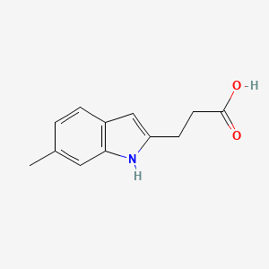 molecular formula C12H13NO2 B8335008 3-(6-methyl-1H-indol-2-yl)propanoic acid 