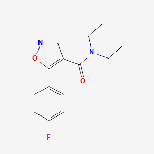 molecular formula C14H15FN2O2 B8335015 N,N-Diethyl-5-(4-fluorophenyl)isoxazole-4-carboxamide 